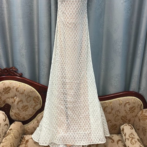 Ellie Wilde New Wedding Prom Dress, Sexy Vintage Lace Halter, Reg $999 Size 6 - Picture 2 of 7